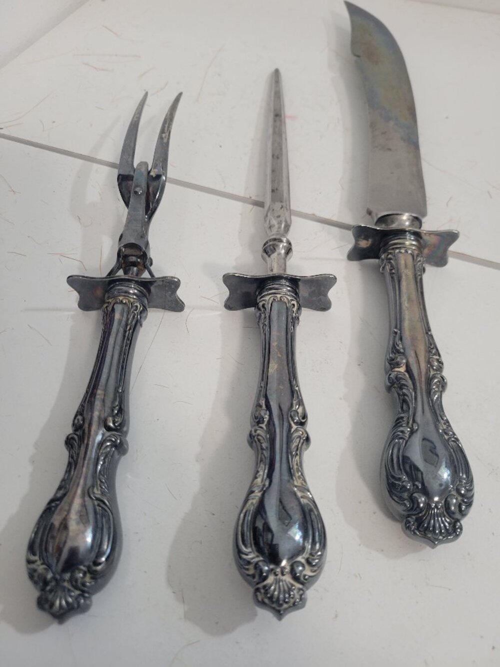 Vintage SWilverplate Carving Set by Wallace